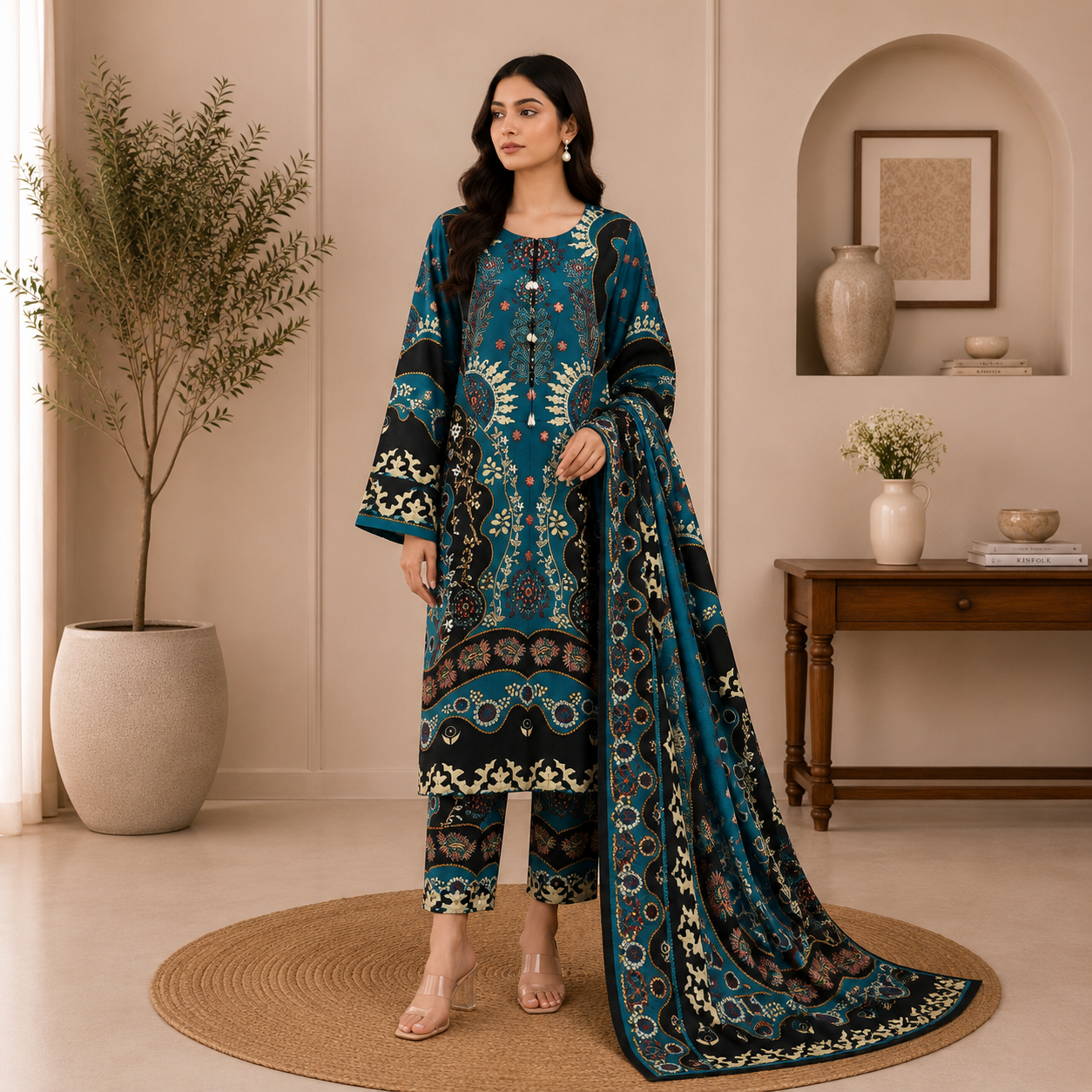 Elara Luxury Pret ’26 | Zephyra Swiss Jacquard Unstitched 3Pc Suit