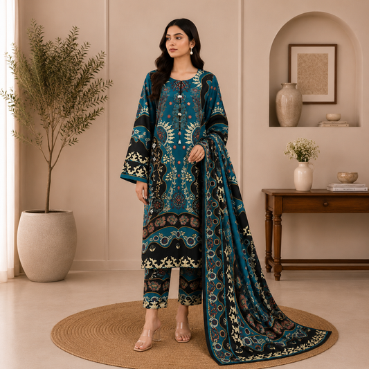Elara Luxury Pret ’26 | Zephyra Swiss Jacquard Unstitched 3Pc Suit